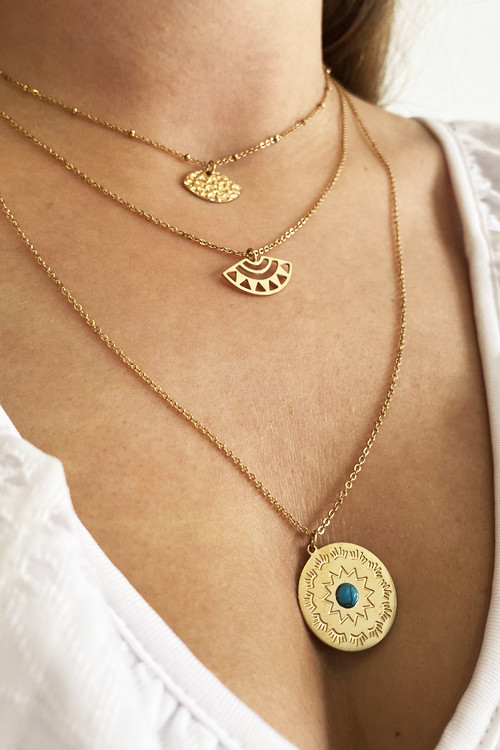 Colar triplo com pendentes - Candolim